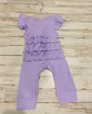 Purple Ruffle Butt Bodysuit with zipper