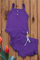 Pretty in purple onesie and bloomer set