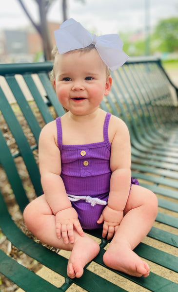 Pretty in purple onesie and bloomer set