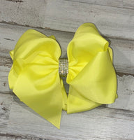 Lemon Rhinestone Bow